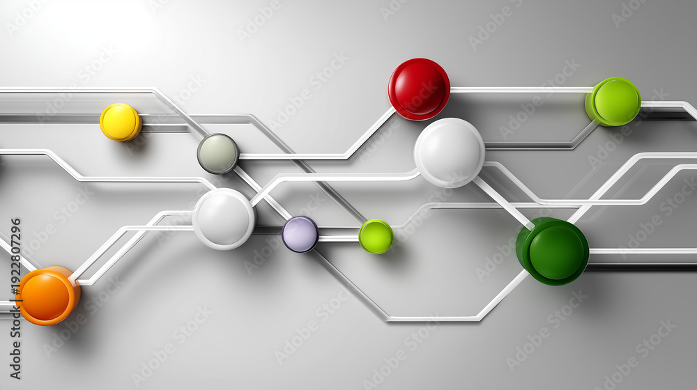 Obraz premium Organization-wide workflow streamlining concept showing interconnected teams, automated routine task nodes, and integrated data systems reducing operational complexity,