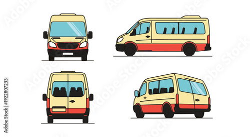 Minibus Line art dynamic modern style vector