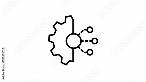 Transformation Icon, Minimalist Outline, Seamless Loop Animation, 4K Transparent Background