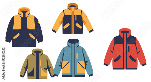 Parka Jacket Line creative abstract concept vector