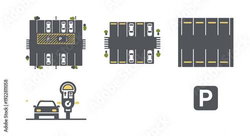 Parking Lot Line art dynamic colorful design illustration