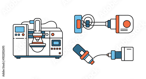 Mass Spectrometer soft minimal tone illustration