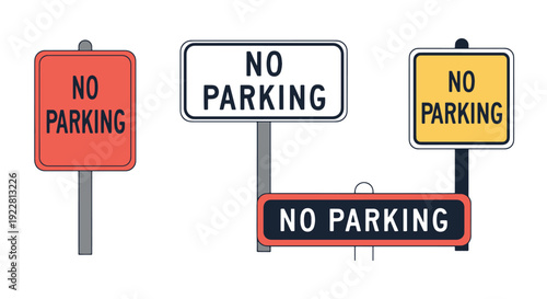 Parking Sign soft tone vector illustration