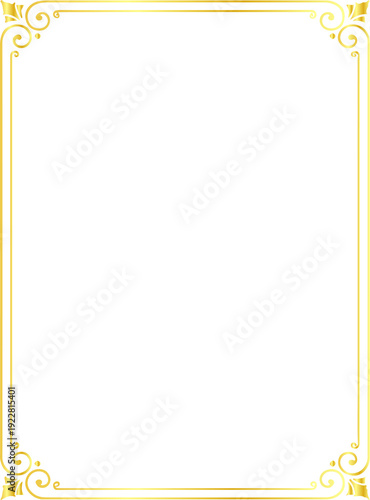 Classic gold frame with corner ornamentation