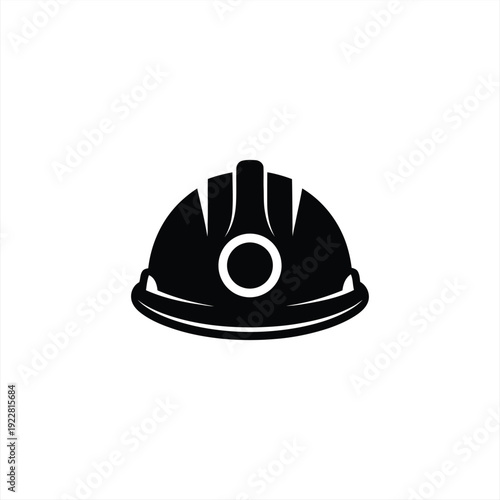 Graphic illustration of a hard hat, symbolizing protection and safety, viewed from the front