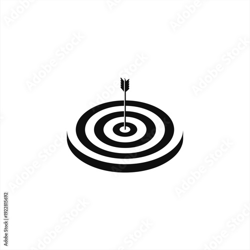 Target with an arrow hitting the center, symbolizing focus and precision in a simple illustration