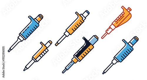 Micropipette Line minimal abstract color vector