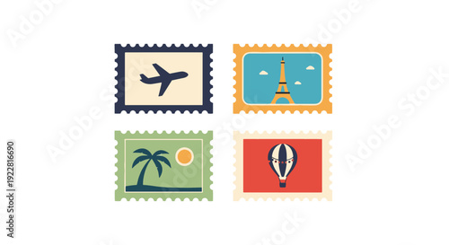 Original Stamp Line colorful modern art vector