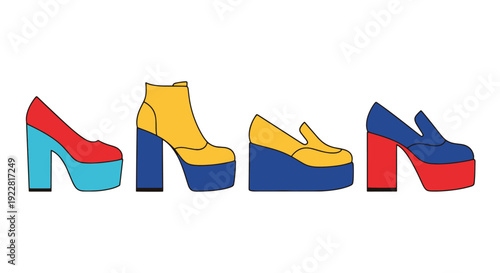 Platform Shoes Line minimal creative color illustration