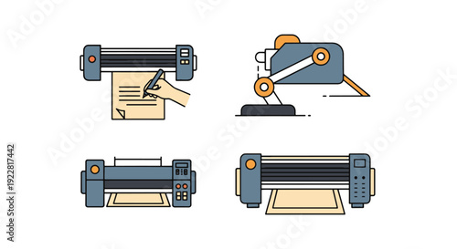 Plotter Line art minimal bold color illustration