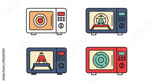 Microwave Reactor minimal abstract style vector
