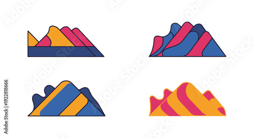 Pocket Square Line clean elegant color illustration