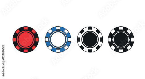 Poker Chip Coin Line soft abstract tone illustration