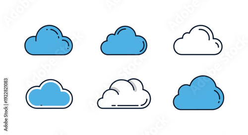 Pattern Cloud Line abstract clean tone illustration