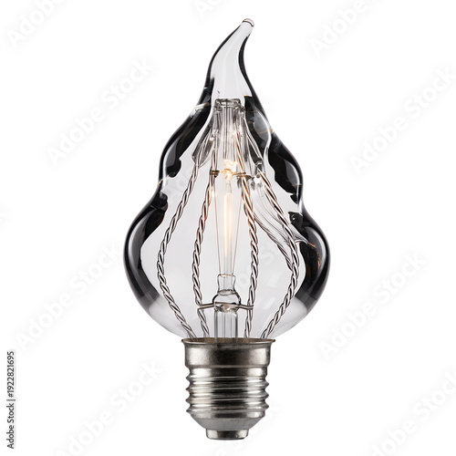 Modern decorative flame shaped light bulb with twisted filament