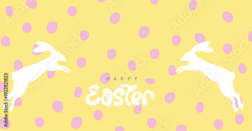 Happy Easter calligraphy  Illustration design for holiday greeting card and flyer, poster design