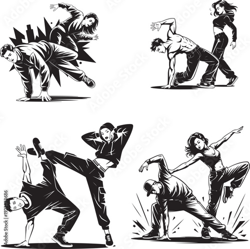 Street Dance Man and Woman Posing