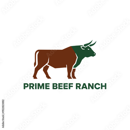 Minimalist Cattle Bull Livestock Ranch Logo