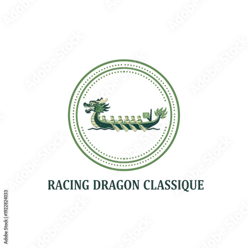 Traditional Dragon Boat Racing Team Emblem