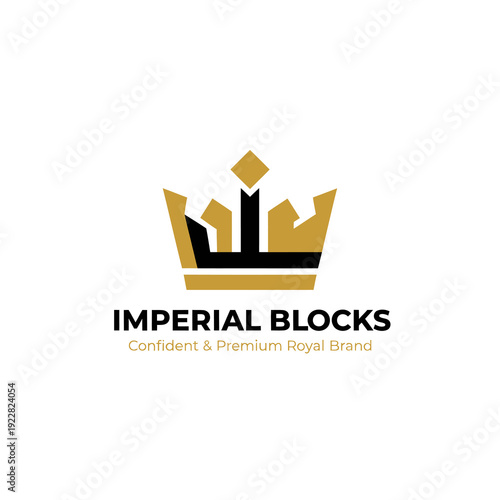 Imperial Blocks Premium Royal Crown Logo for Confident Brand