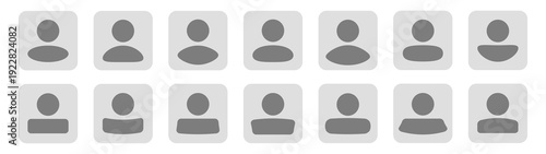 Collection of placeholder headshot avatar, user profile vector icons