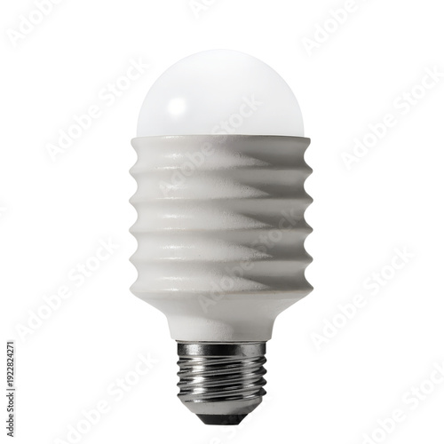 Modern white LED light bulb with silver base