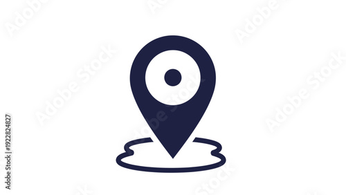 Modern navigation pin icon for location services and mapping technology