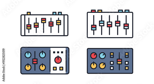 Mixer Plate Line art colorful digital color vector