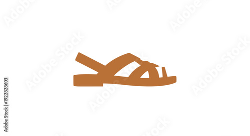 Brown leather strappy summer sandal.