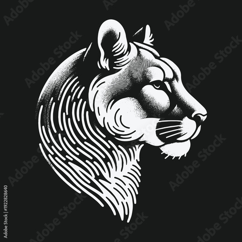 Majestic Mountain Lion: A Detailed Portrait of Feline Strength.