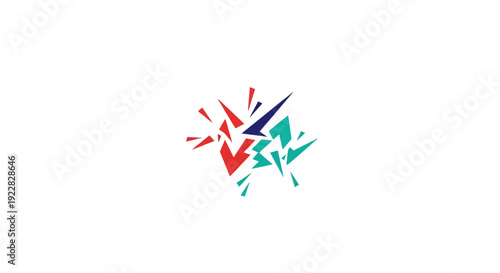 Colorful abstract shapes and lines.