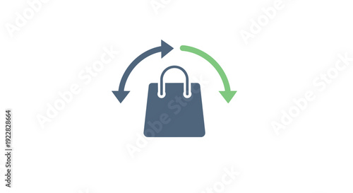 Shopping bag with recycling symbol.