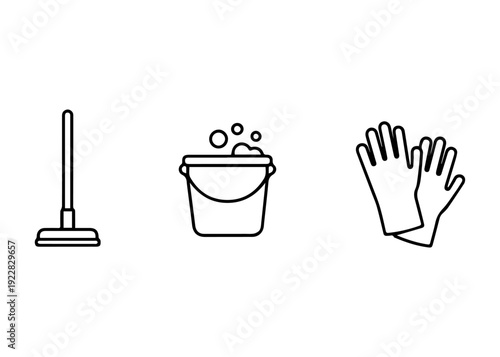 Cleaning line icon set vector
Vector set of icons on a white background