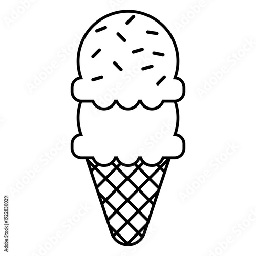 Ice cream vector icon. Waffle cone illustration sign. Ice lolly symbol. Frozen juice logo.