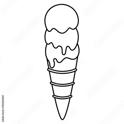 Ice cream vector icon. Waffle cone illustration sign. Ice lolly symbol. Frozen juice logo.