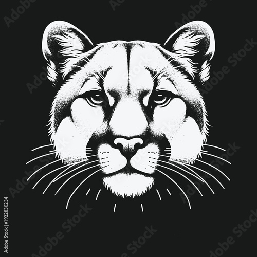 Intense Cougar Portrait: A Study in Feline Focus and Power.