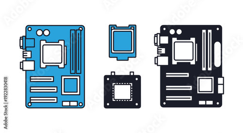 Motherboard Line art creative modern smooth illustration