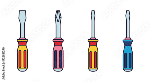 Precision Screwdrive contemporary color design vector
