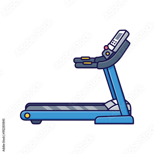Treadmill exercise machine icon in modern flat style