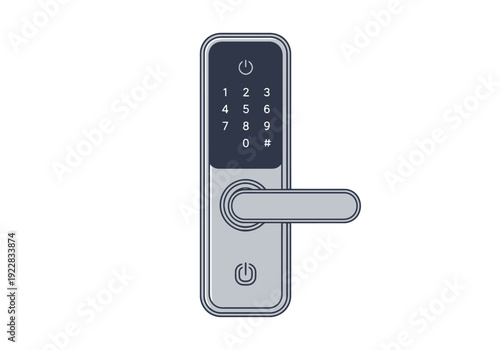 Modern Digital Door Lock With Keypad And Handle For Secure Access Control And Smart Home Entry Solutions