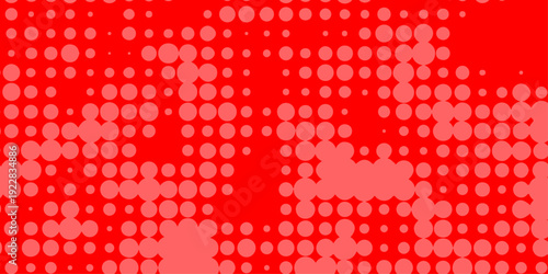 A vibrant red background features a halftone pattern of lighter red dots creating a dynamic and textured visual effect throughout the image high-quality.