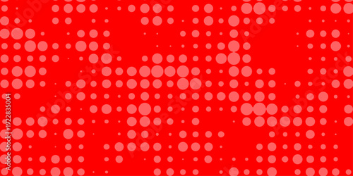 A vibrant red background features a halftone pattern of lighter red dots creating a dynamic and textured visual effect throughout the image high-quality.