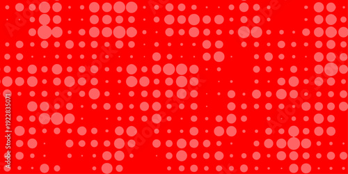 A vibrant red background features a halftone pattern of lighter red dots creating a dynamic and textured visual effect throughout the image high-quality.