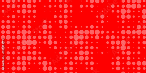 A vibrant red background features a halftone pattern of lighter red dots creating a dynamic and textured visual effect throughout the image high-quality.