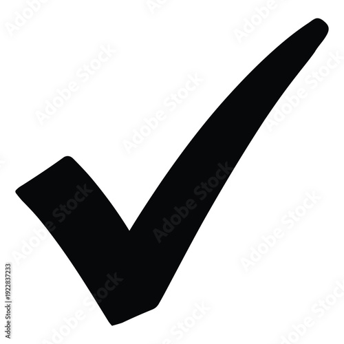 A large black check mark on a white background indicating approval or confirmation.