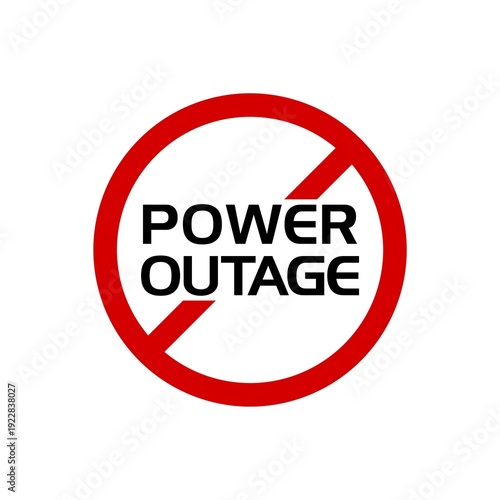 Free Download Power Outage Sign icon isolated on white background - GFXLoad