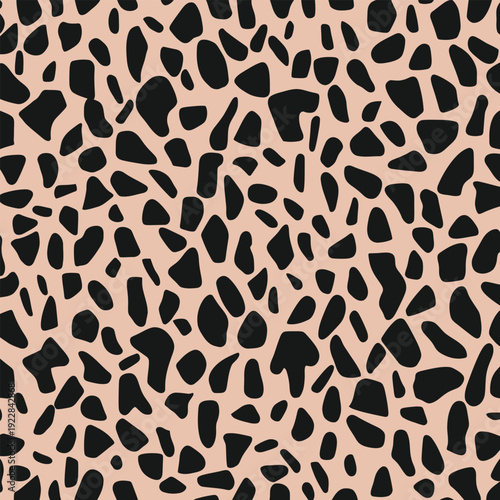 Seamless Pink and Black Abstract Animal Print Pattern Background