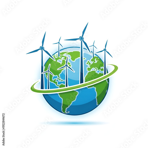 Global Wind Energy Concept with Earth and Turbines