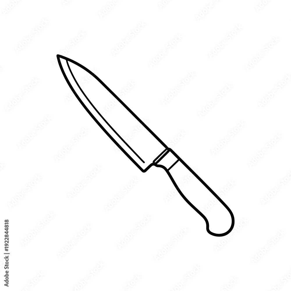Fototapeta premium Sharp kitchen knife isolated on white background