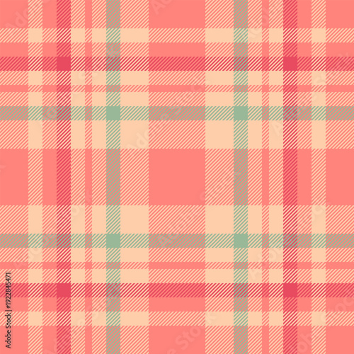 Ethnicity texture vector textile, open plaid fabric seamless. Thanksgiving check pattern tartan background in red and orange colors.